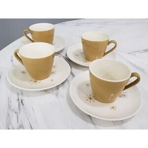 Royal China STAR GLOW Cup Saucer Sets LOT SET PLATE COFFE 1950's MCM